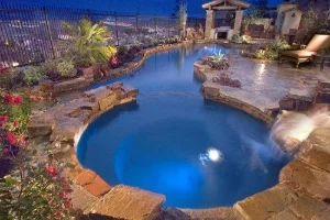 Image of a residential concrete swimming pool